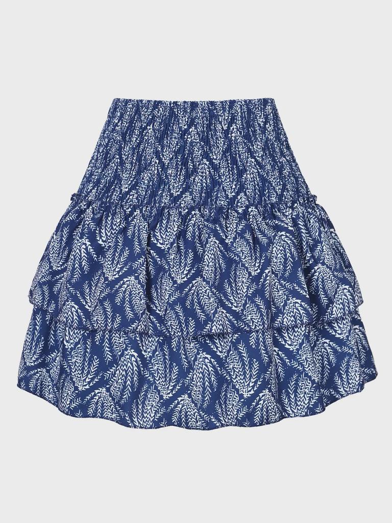 2023 Women's Pleated Ruffle Mini Skirt - Floral Print, 13 Colors Available