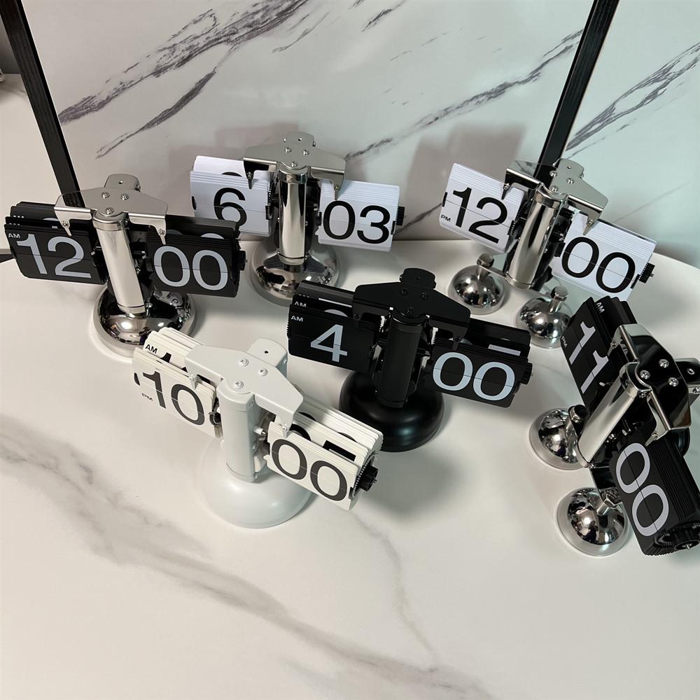 Modern Minimalist Retro Page-Turning Mantel Clock with Alarm