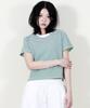 Deumakeu Striped Semi-Crop Short Sleeve T-Shirt Green