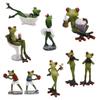 Artistic Frogs Resins Ornament Figurine Cartoon Animal Collectible Sculpture for Birthdays Housewarmings Holidays Present