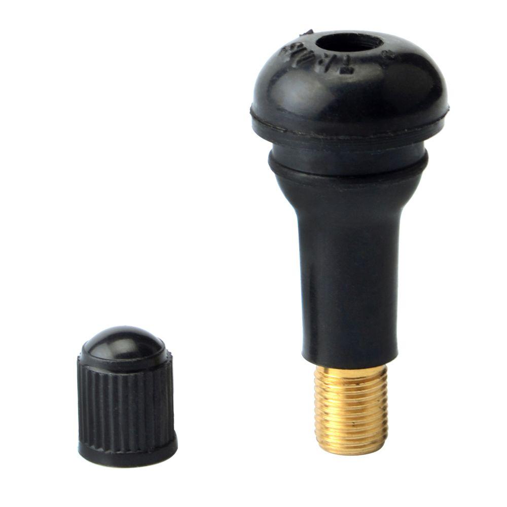 4 stk svart Snap-In Tubeless TR413 messinghette dekkventilstamme bildekk