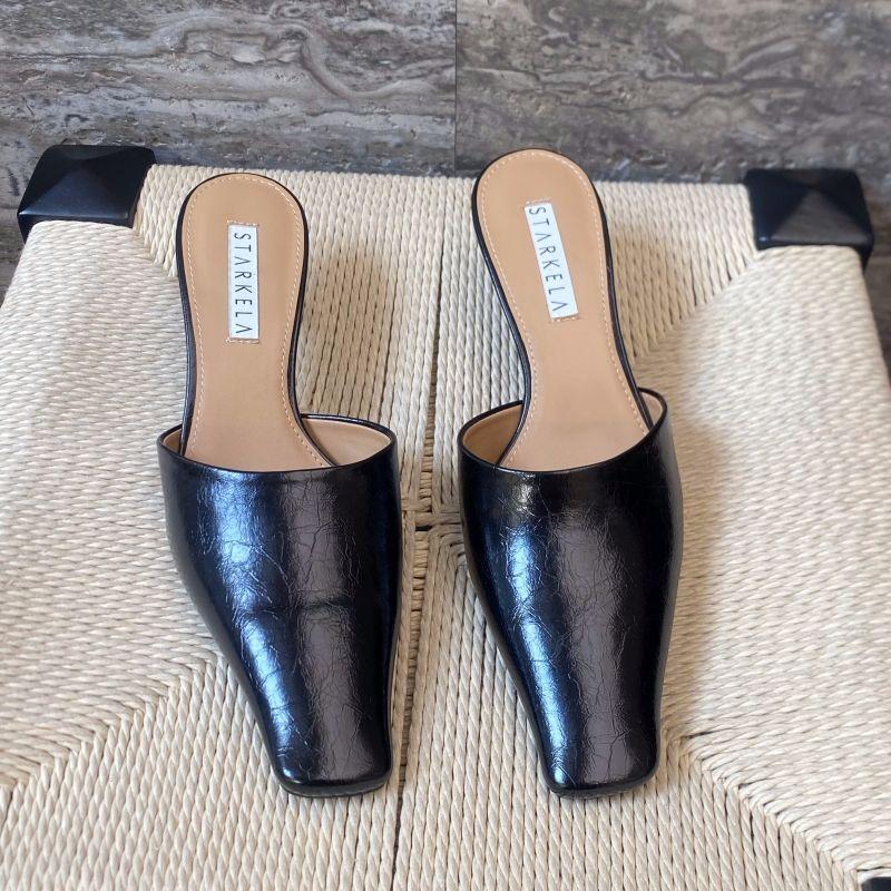 2025 Frühling und Sommer Französische Tasche Kopf coole Hausschuhe Damen tragen High Heels dünne Absätze Muller eckiger Kopf halbe Hausschuhe High Heels Hausschuhe