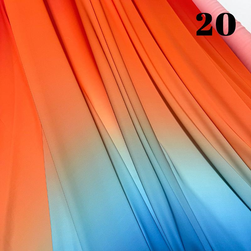 50cm Chiffon Gradient Fabric Hanfu Ancient Style Rainbow Gradient Fabric Stage Costume Design Skirt Dress DIY Sewing Material