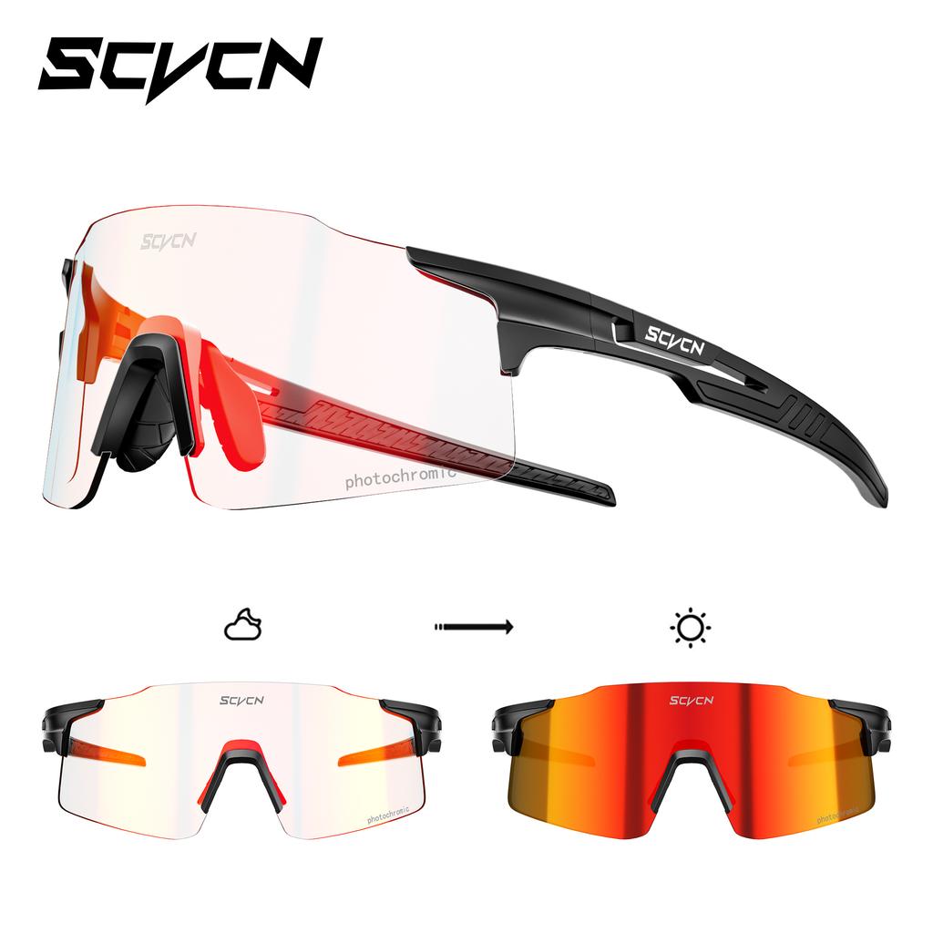 SCVCN Photochrome Radsportbrille Herren Sonnenbrille Outdoor Radfahren Rennrad Mountainbike Brille und Damen Freizeit Wandern Winddicht