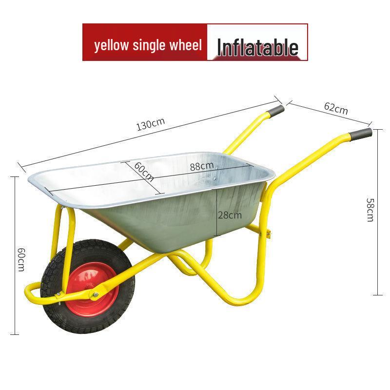 Wytrzymała taczka budowlana i rolnicza: Łatwa do pchania taczka na błoto, piasek i ziemię