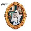 Magnetic Ghost Picture Frames Vintage Halloween Fridge Magnet, Retro Gold Frame Refrigerator Decoration Decorations with Strong Adsorption for Kitchen