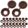 100Pcs Brown Screw Covers Caps for Furniture PP Material Uv Water Resistant Tough Flexible Screw Hole Covers