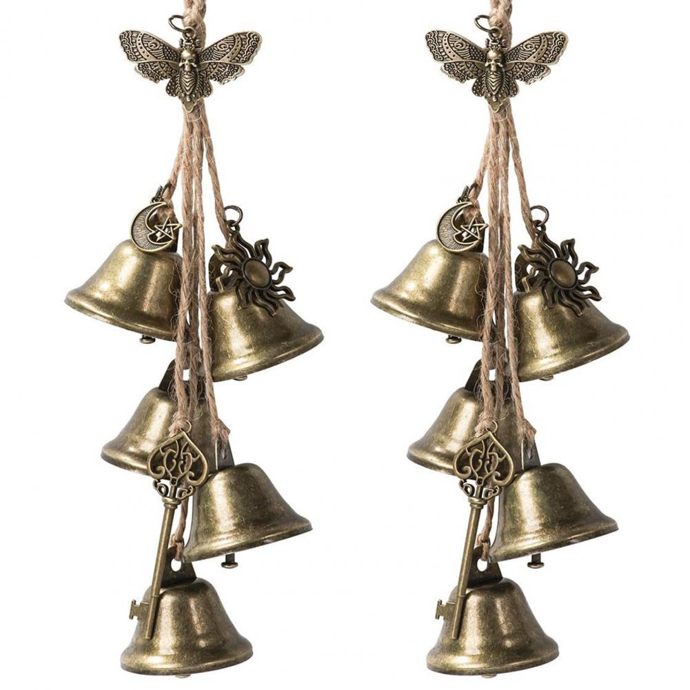 Halloween Door Bell Vintage Halloween Witch Bell Door Knob Decoration Handmade Metal Wind Chime Indoor Outdoor Wicca