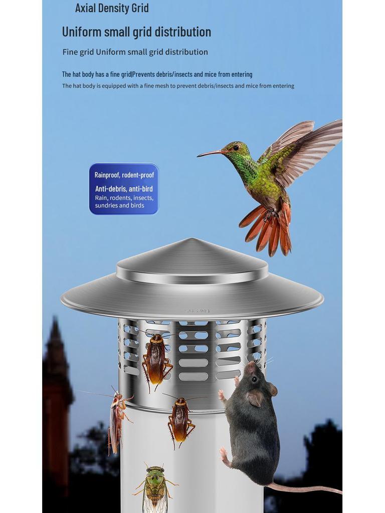 Breathable Umbrella-Style Stainless Steel Chimney Cap for Roof and Terrace Ventilation