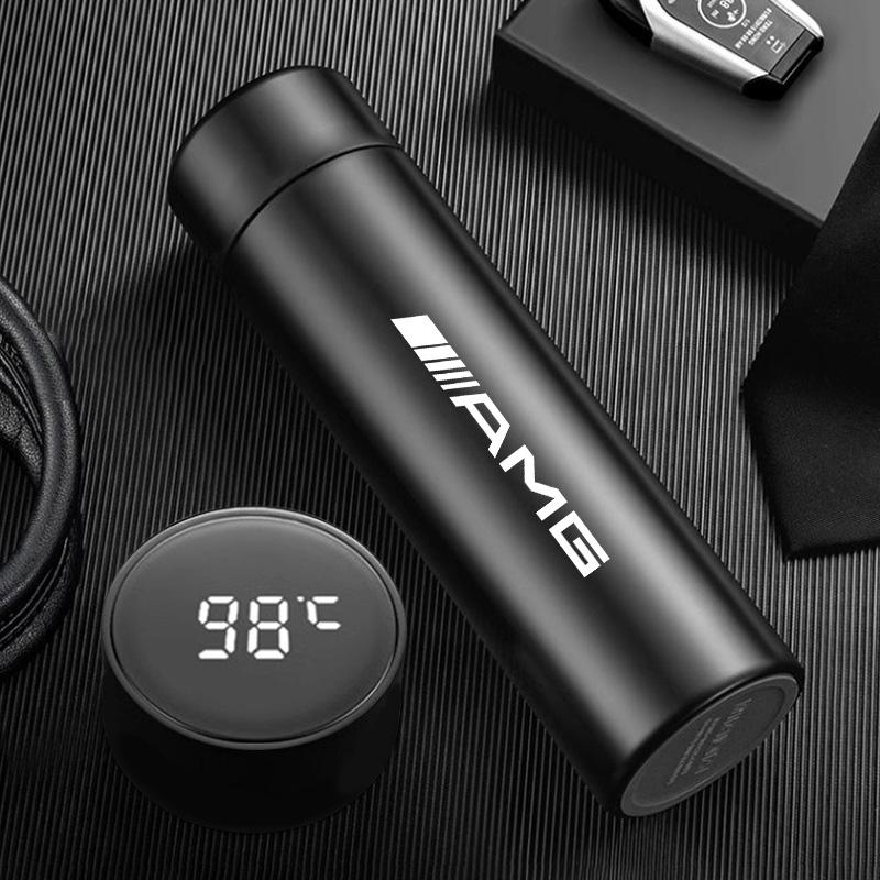 500ML Car Vacuum Mug 304 Stainless Steel Thermos Flask For Mercedes Benz AMG GLE GLS CLA CLE GLC CLS GLA W223 Tire Valve Cap PP70