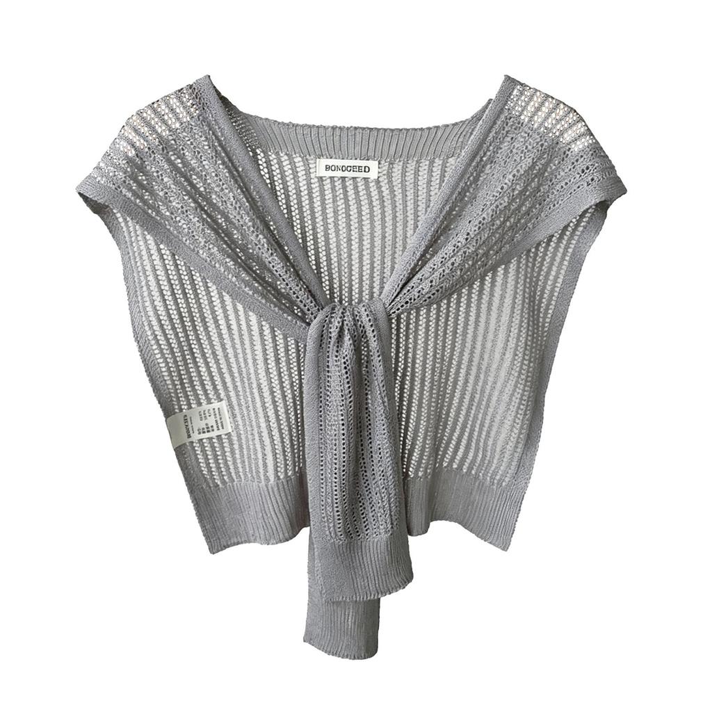 Knitted Hollow Out Shawl, Lightweight Breathable Neck Scarf Wrap for Women