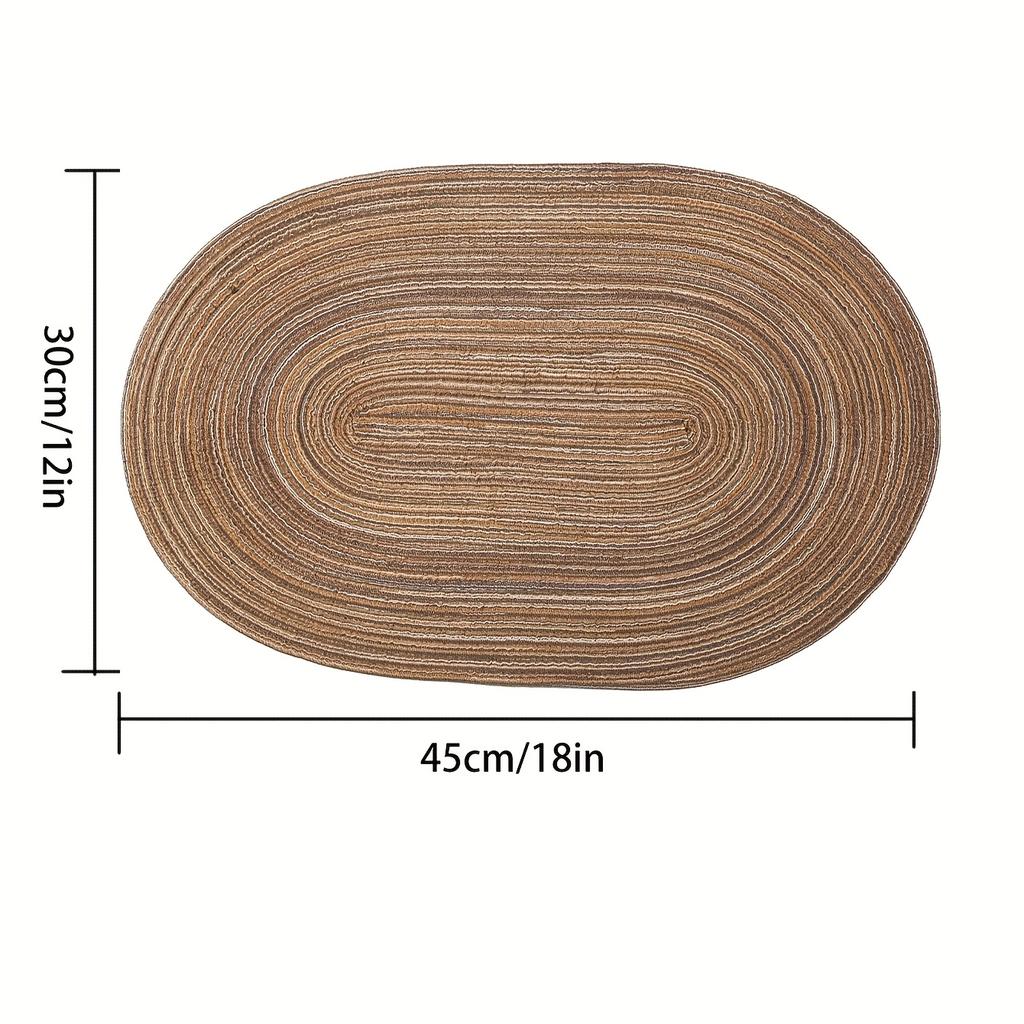 1 Stück Oval Polyester Platzsets, Beige, Braun Western Platzsets, Hitzebeständig, Rutschfest, Tägliche Dekormatten