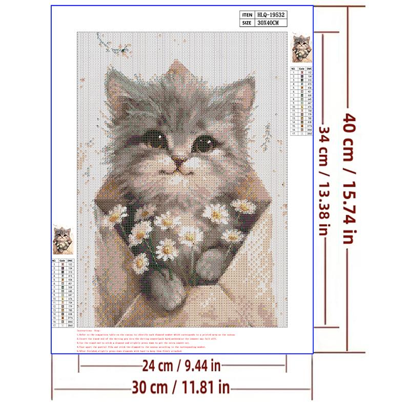 5d DIY Diamond Painting Cross Stitch Cute Animal Envelope Cat Diamond Embroidery Mosaic Full Round Drill Home Decor Arts