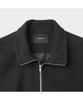 Customellow Black Cotton Tweed Highneck Jacket Cwuas26213Bkx
