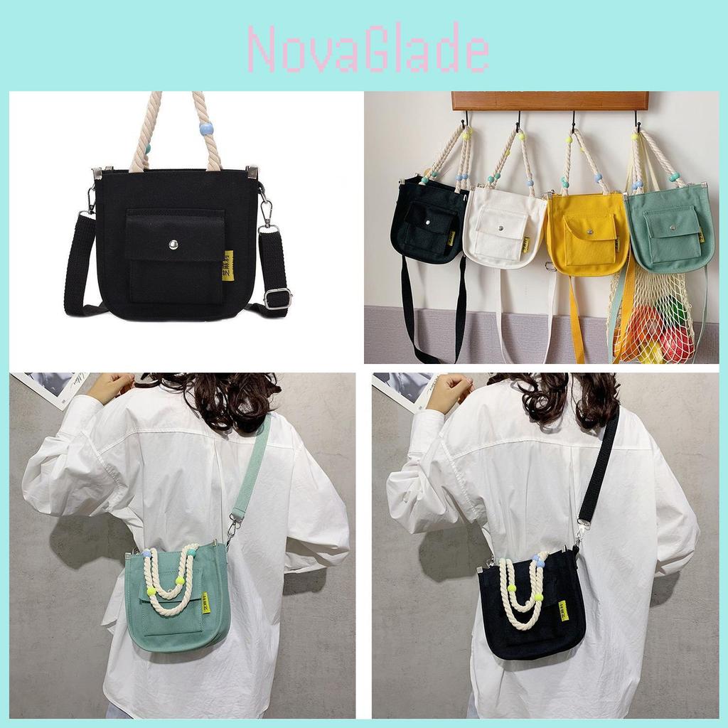 Stylish Black Canvas Shoulder Bag For Women With Large Capacity For Daily Use