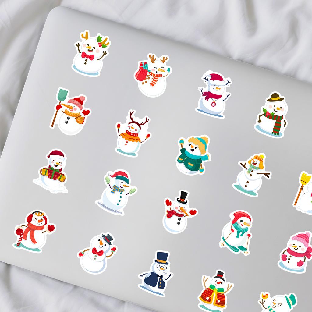 50 Snowman Stickers Cartoon Holiday Decoration Scene Setup Stickers