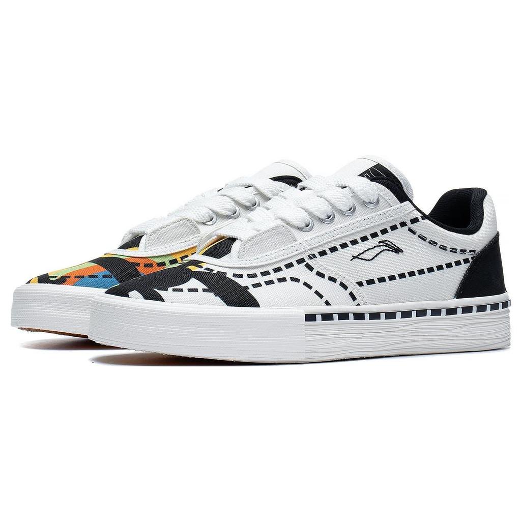 OSWALD x Li Ning 50/50 Slip Resistant Abrasion Resistant Low top Skateboard Shoes Women's White Black AECT012-2