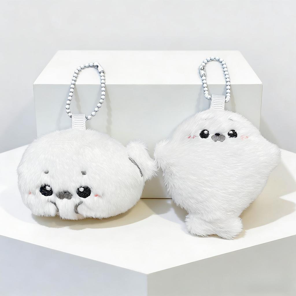 Soft Baby Seal Plush Doll Keychain - Cute Stuffed Animal Keyring Bag Pendant Ornament Gift For Friends & Backpack Decoration