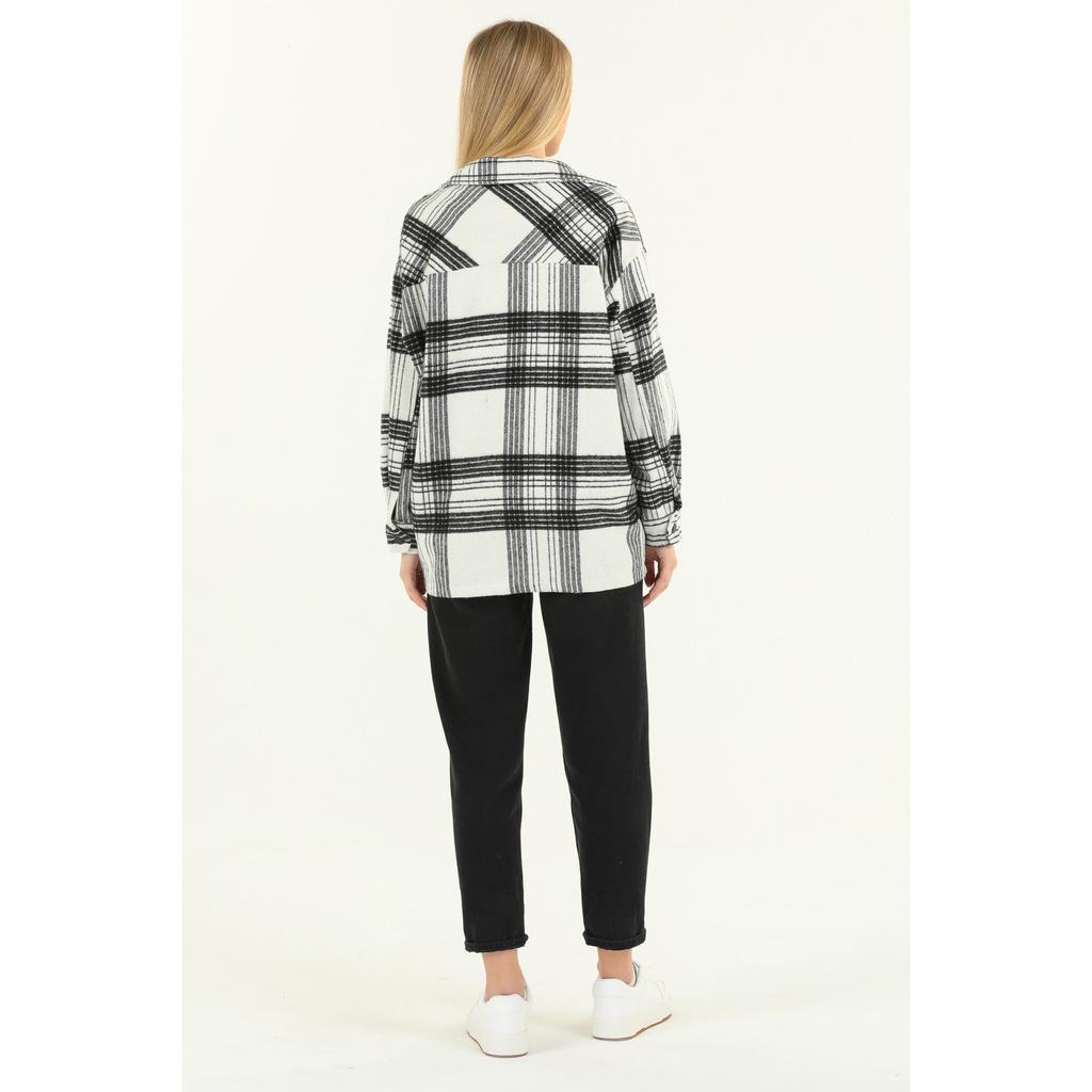 Langes Holzfällerhemd aus Baumwolle mit Karomuster