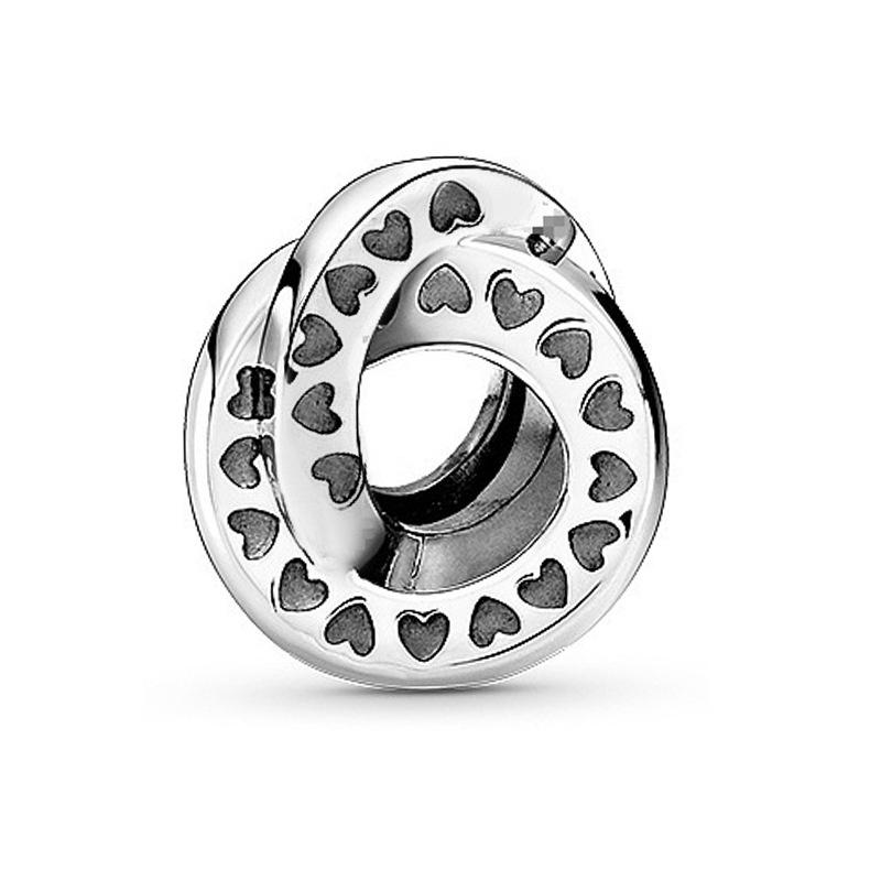 

Hollow Heart Alloy Large Hole Charm Beads Silver Plated Bracelet & Necklace DIY Jewelry Accessories for Women