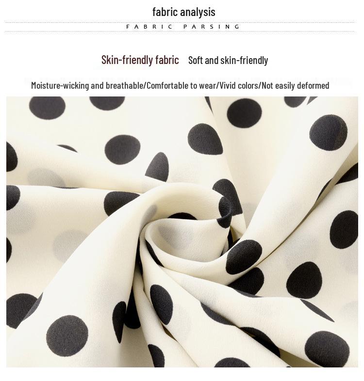 Women's Autumn 2024 Polka Dot Chiffon Blouse: Chic, Age-Reducing, Loose Fit French Top