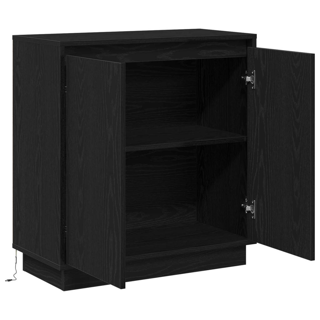 Sideboard in Black Oak Look 71 x 34.5 x 75 cm Particleboard