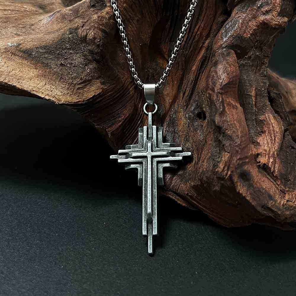 Unisex Three-Dimensional Cross Sweater Necklace