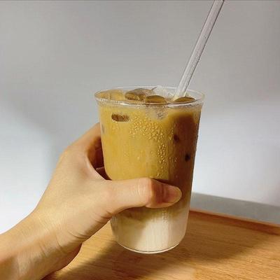 Transparente Cold Brew-Kaffeetasse aus Borosilikatglas, einfaches einschichtiges Design