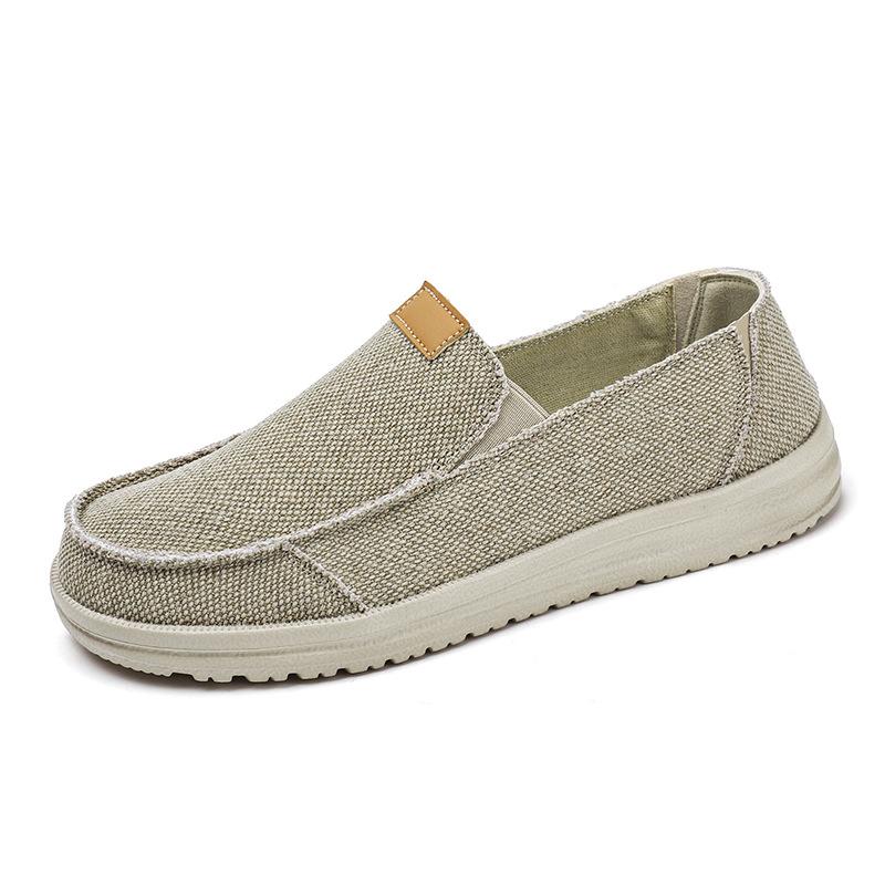 2608 Men's Lazy Canvas Shoes Loafers Low Cut Slip On Flat Bottomed Board Sports Casual