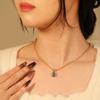 Non Tarnish Twist Chain Water Drop Zirconia Pendant Necklace Stainless Steel Jewellery 18K Gold Plated Birthstone Necklace Women