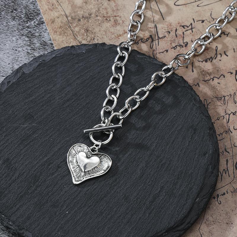 1 Pezzo Moda Squisito Collana Girocollo a Catena O da Donna Collana con Ciondolo Geometrico Irregolare a Forma di Cuore Gioielli Y2K Quotidiani da Festa