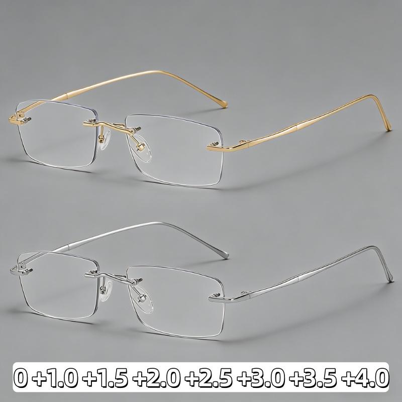 New Ultra-Lightweight Metal Frameless Anti-Blue Light Presbyopia Glasses for Women Stylish High-Definition Reading Eyewear