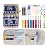 Aluminum Alloy Crochet Hooks Set, Ergonomic grip Handles Yarn Knitting Kit with Case for Arthritic
