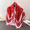 Retro Gorgeous Imitation Silk High-End Printing Large Square Scarf Silk Scarf Shawl Headscarf Neck Protection Scarf Decorative Women'S Scarf