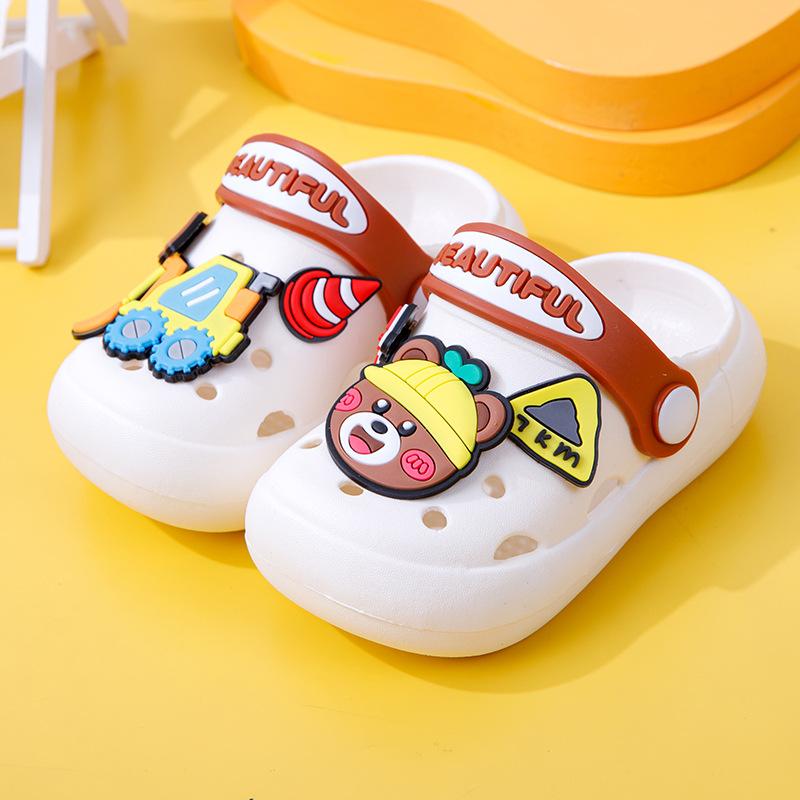 New children's slippers for boys, cute soft-soled indoor home shoes for babies, summer closed-toe anti-slip clogs for girls