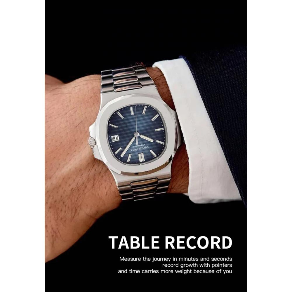 2025 Specht & Söhne 40MM Cubic 5711 Herenhorloge Mechanische Horloges Roségoud Roestvrij Staal Saffierglas 50M Waterdicht