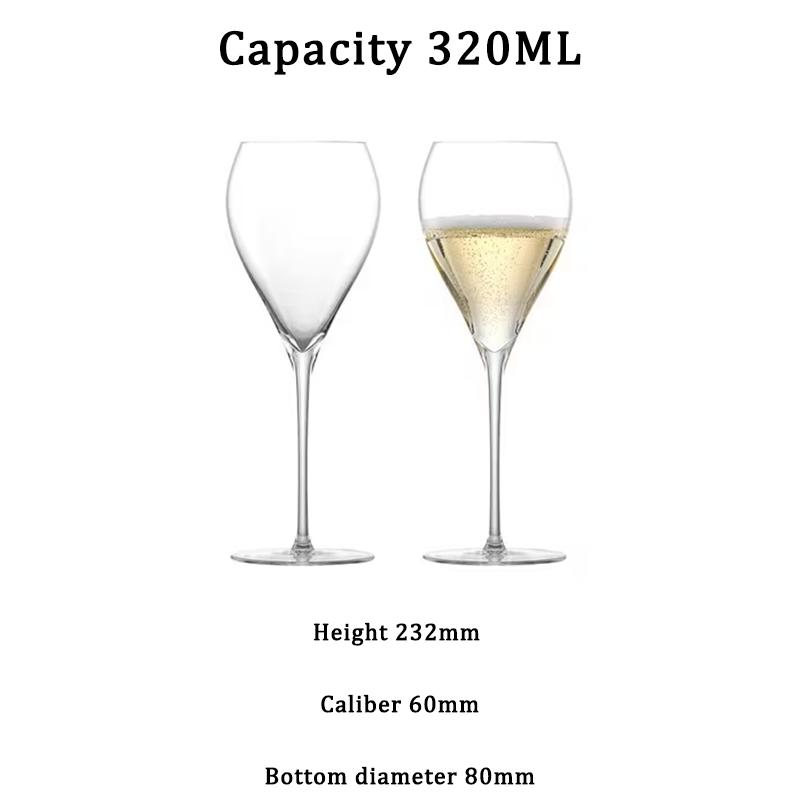 Premium Crystal Champagne Glasses Set of 2, 325ml, Elegant Stemmed Sparkling Wine Glasses for Celebrations