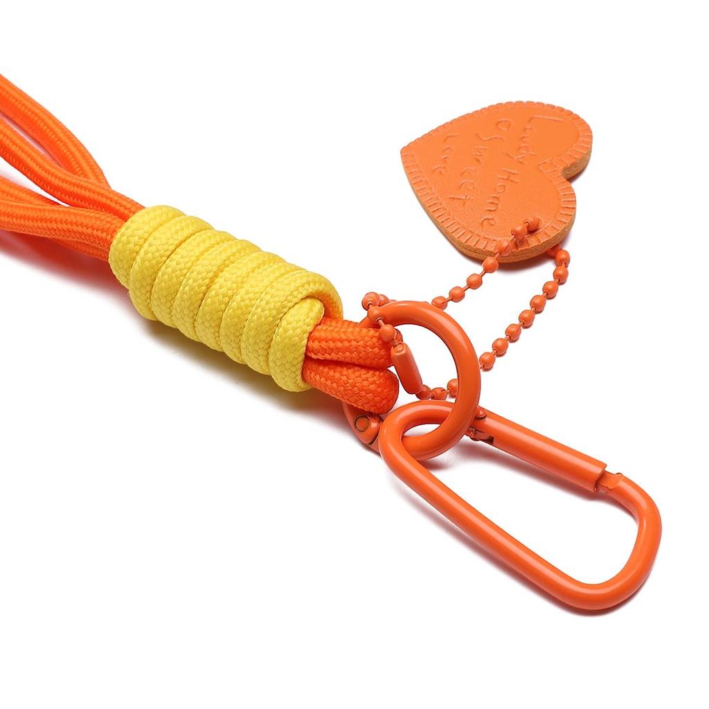 Alloy Nylon Braided Color Blocked Keychain for DIY Bag Accessories 1 Pc