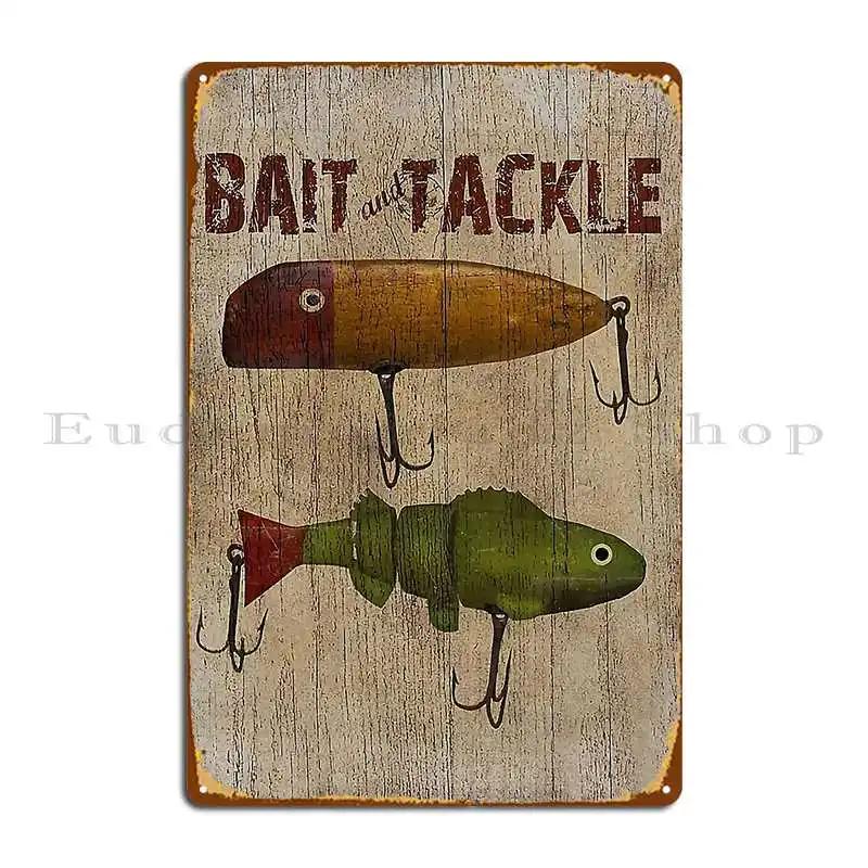 

Fishing Bait And Tackle Metal Plaque Character Mural Create Cinema Kitchen Tin Sign Poster 20x30cm（7.8x11.8inch）
