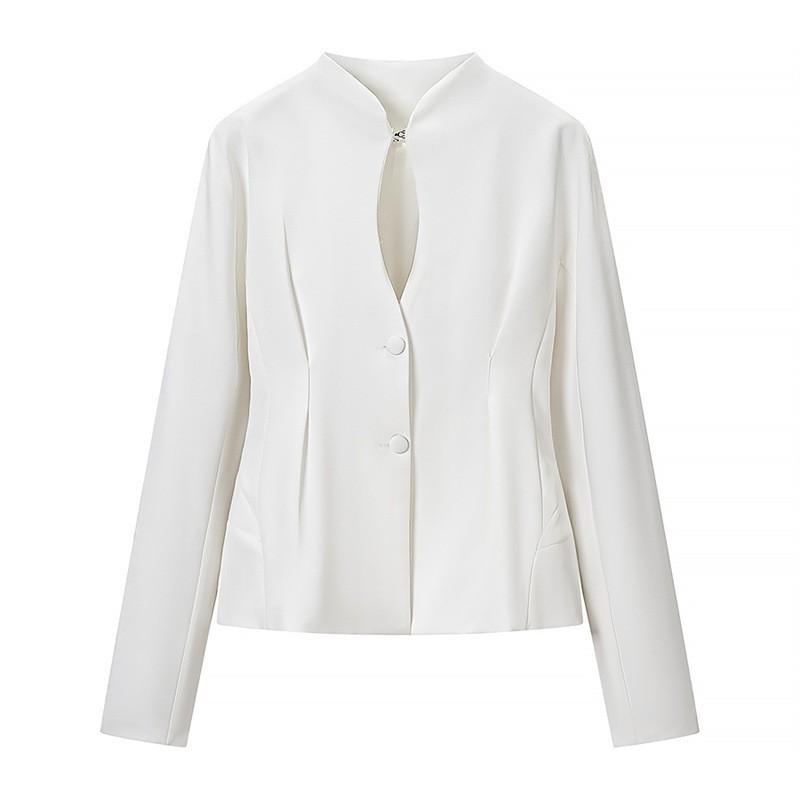 2026 Womens Elegant Slim Fit Long Sleeve Blazer Hollow Out Office Work Coat