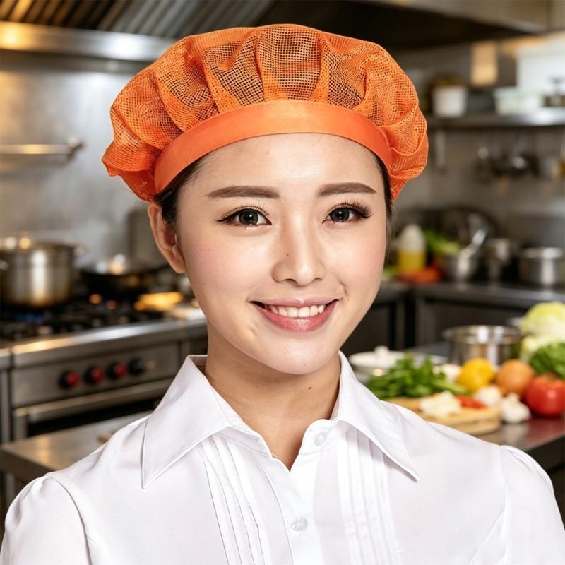 6Pcs Small Meshes Chefs Work Hat Breathable Professional Kitchen Cook Hat For Kitchen And Food Service