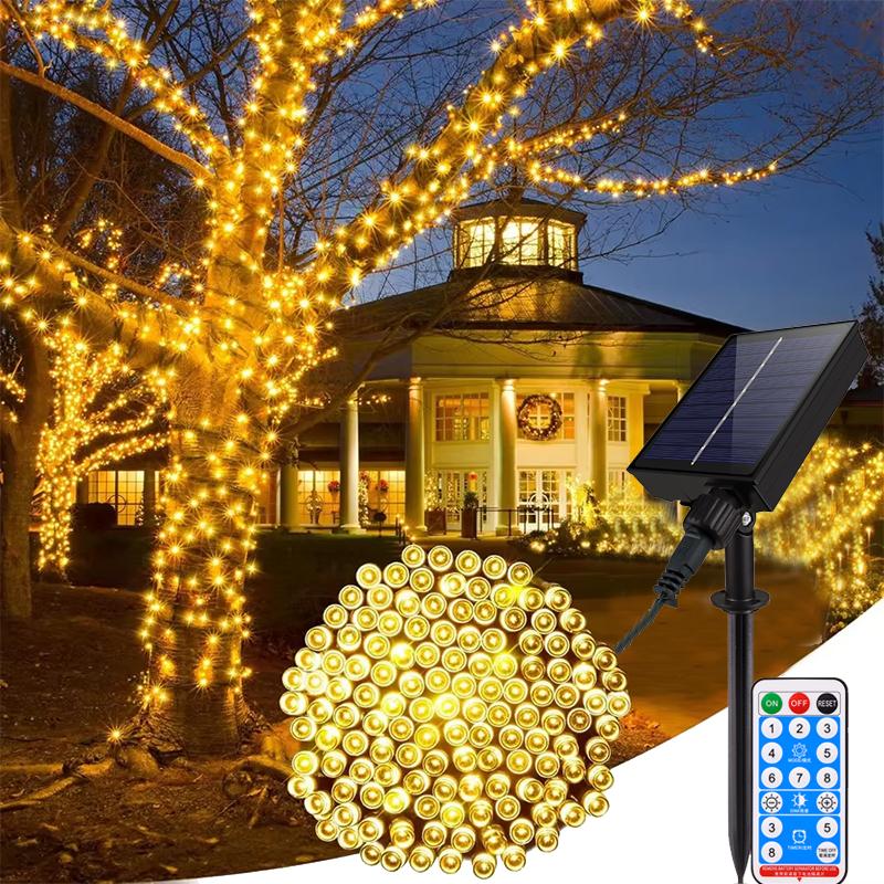 

20M Solar Powered LED Fairy Lights 8 Lighting Modes Outdoor String Lights for Garden Patio Home Weddings Parties Christmas Decor