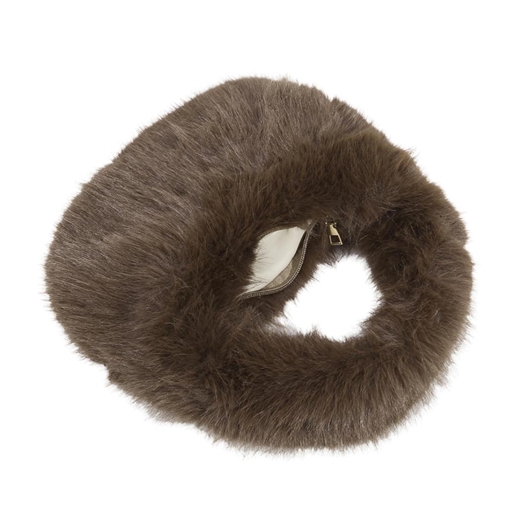 Modische Weiche Plüsch Halbmondtaschen für Damen Flauschige Kunstfell Damenhandtaschen Luxuriöse Kleine Tragetasche Weibliche Wintergeldbörsen