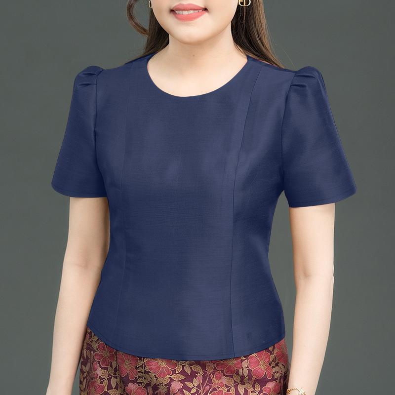 

ZANZEA Women Casual Round Neck Summer Puff Short Sleeve Blouse 4XL