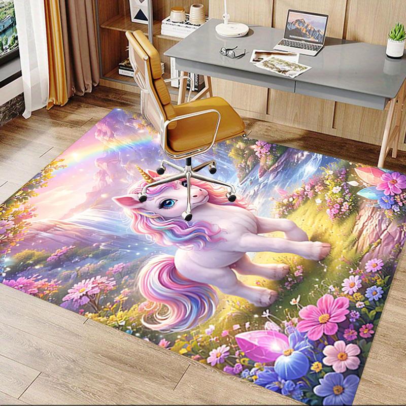 1PC Unicorn Fantasy Non-Slip Floor Carpet Compatible for Office&Living Room&Bedroom&Dining room - Flat - Weave Machine-S0363