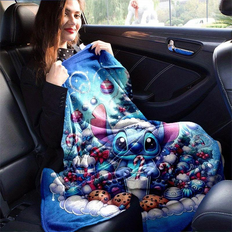 1pc Stitch Printing Blanket - Soft, All-Season Throw for Office Blanket,Personalized Gift with Adorable Cartoon Design