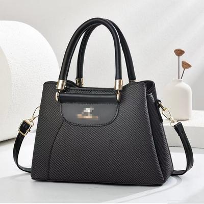 Light Luxury Fashion Women's Handbag Large Capacity Single Shoulder Handbag Spliced Canvas Texture Stylish Women's Crossbody Bag