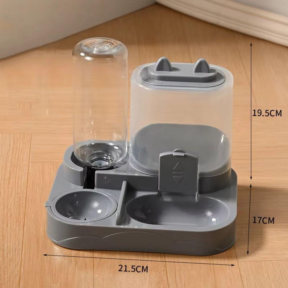 

Integrated Design Gravity Food Feeder Large Capacity Pet Food Bowl Automatic Feeder Pet Supplies сірий