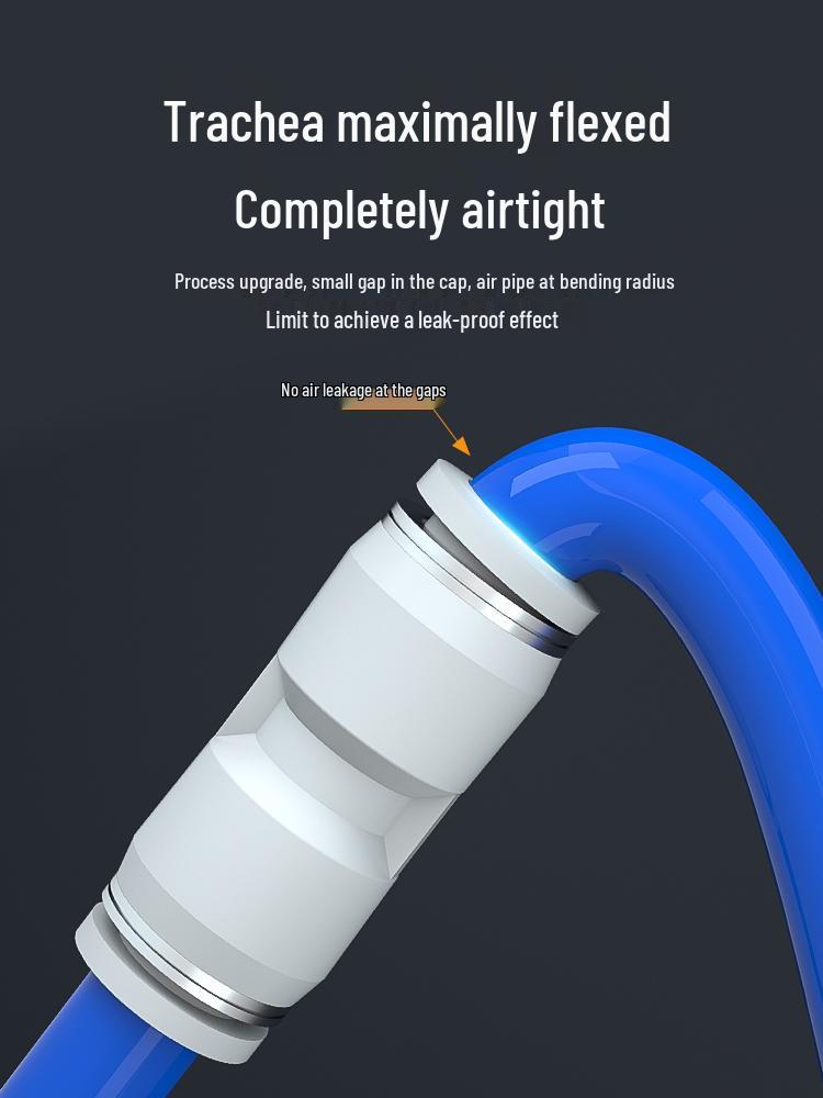 T-Type Pneumatic Quick Connect Fitting, 3-Way, PU Sizes 4-16mm