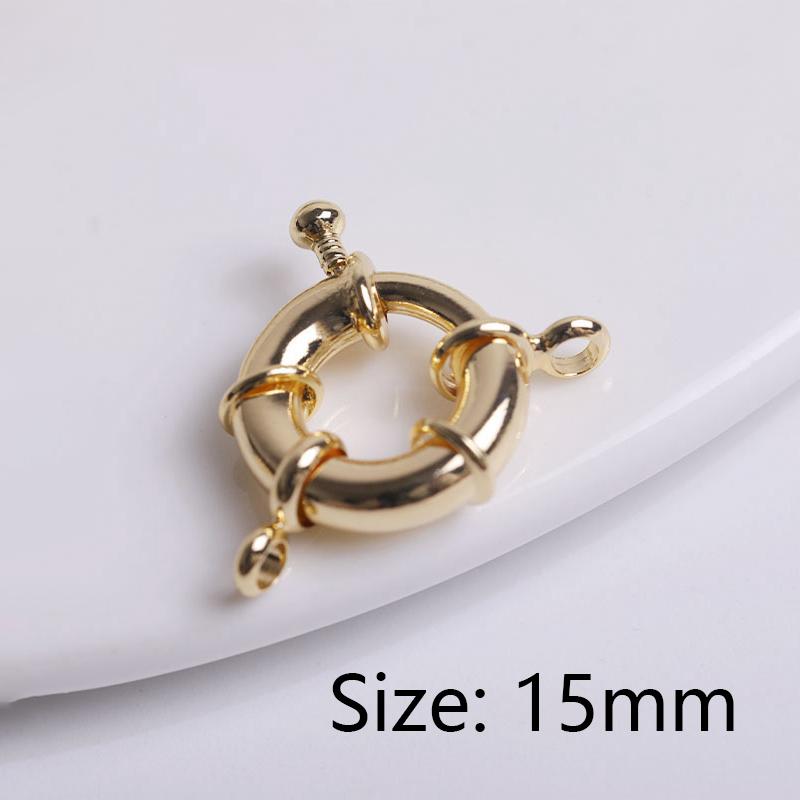 

18K Gold Plated Sailor Clasps Connector For Necklace End Clasps Brass Metal Steering wheel clasps DIY Jewelry Making Accessory 1 piece